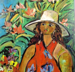 Acryl schilderij, Maya Wildevuur, Dora op Giglio, 2004